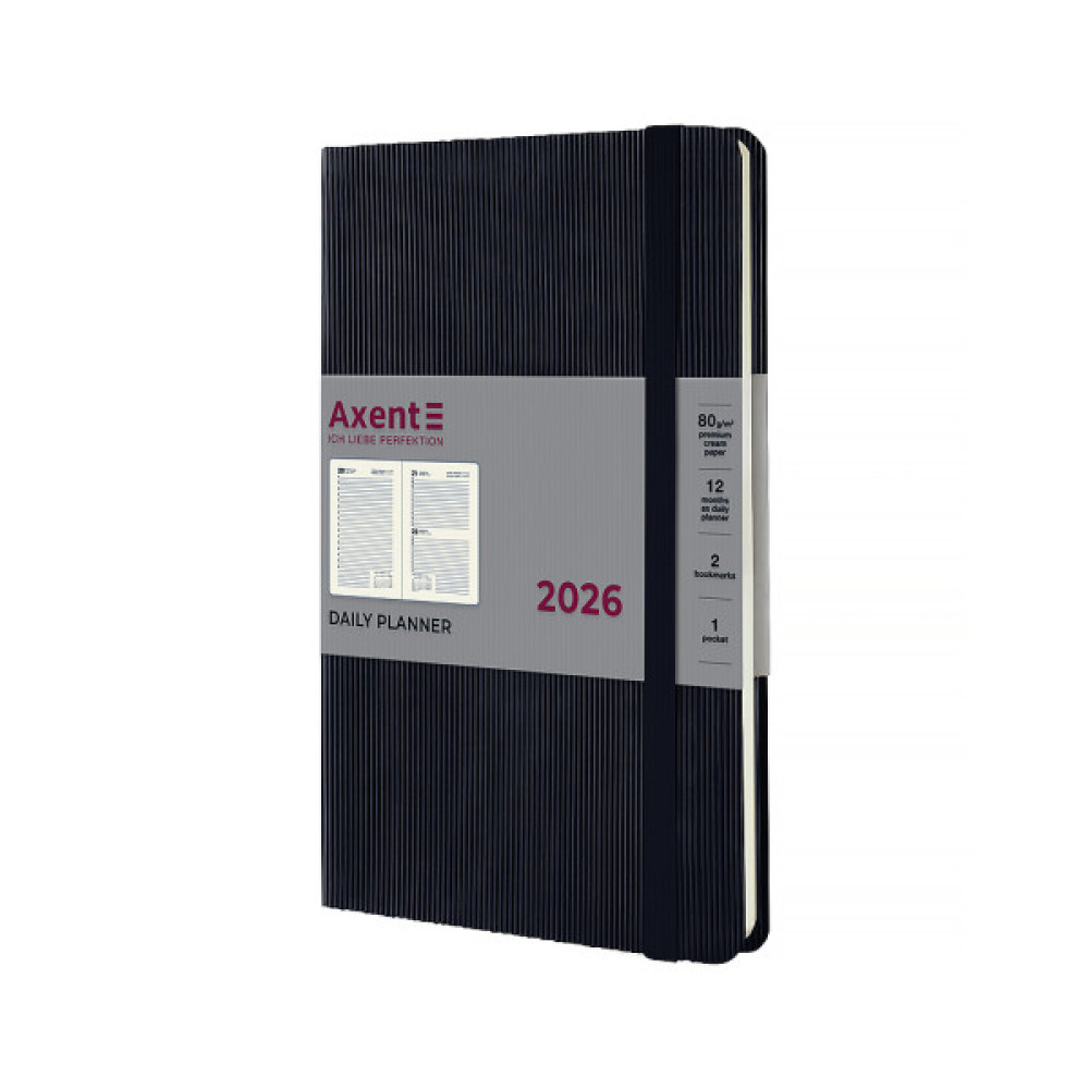Тижневик Axent датований 2026 Partner Lines, 145х210, чорний (8815-26-01-A)