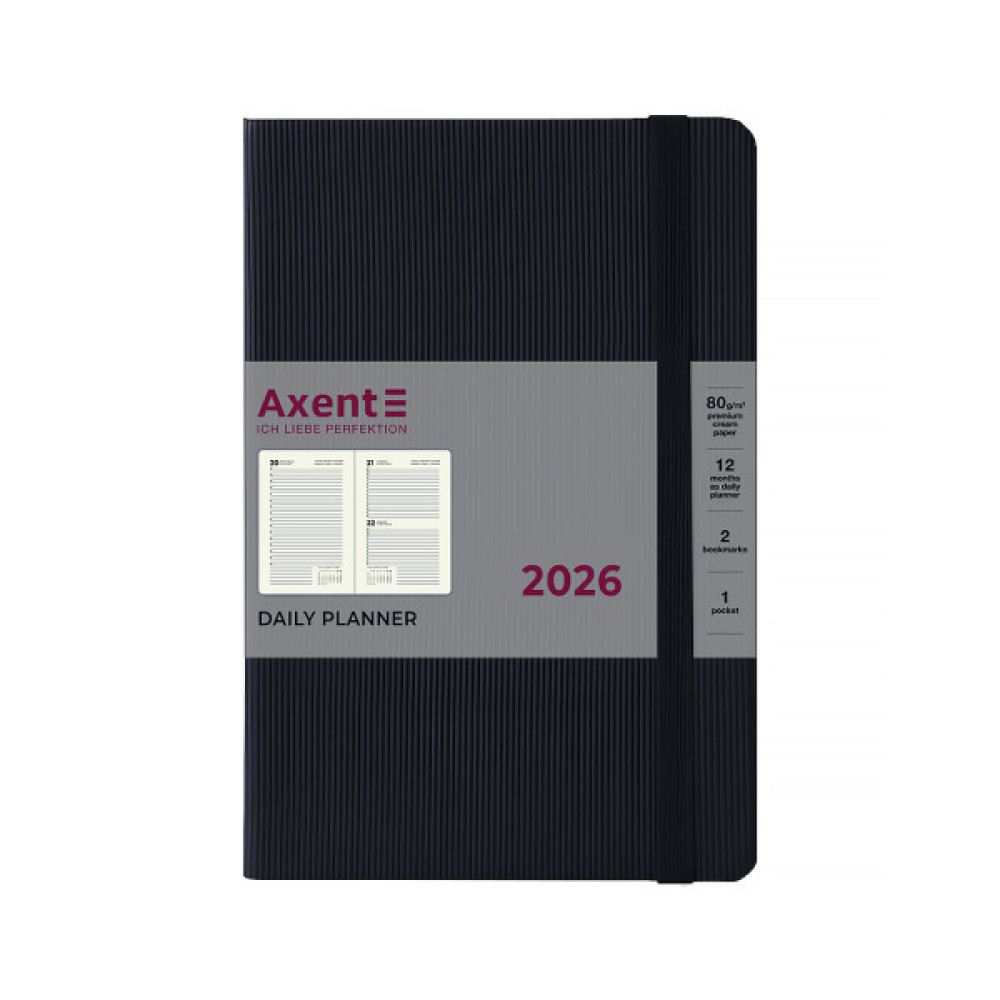 Тижневик Axent датований 2026 Partner Lines, 145х210, чорний (8815-26-01-A)