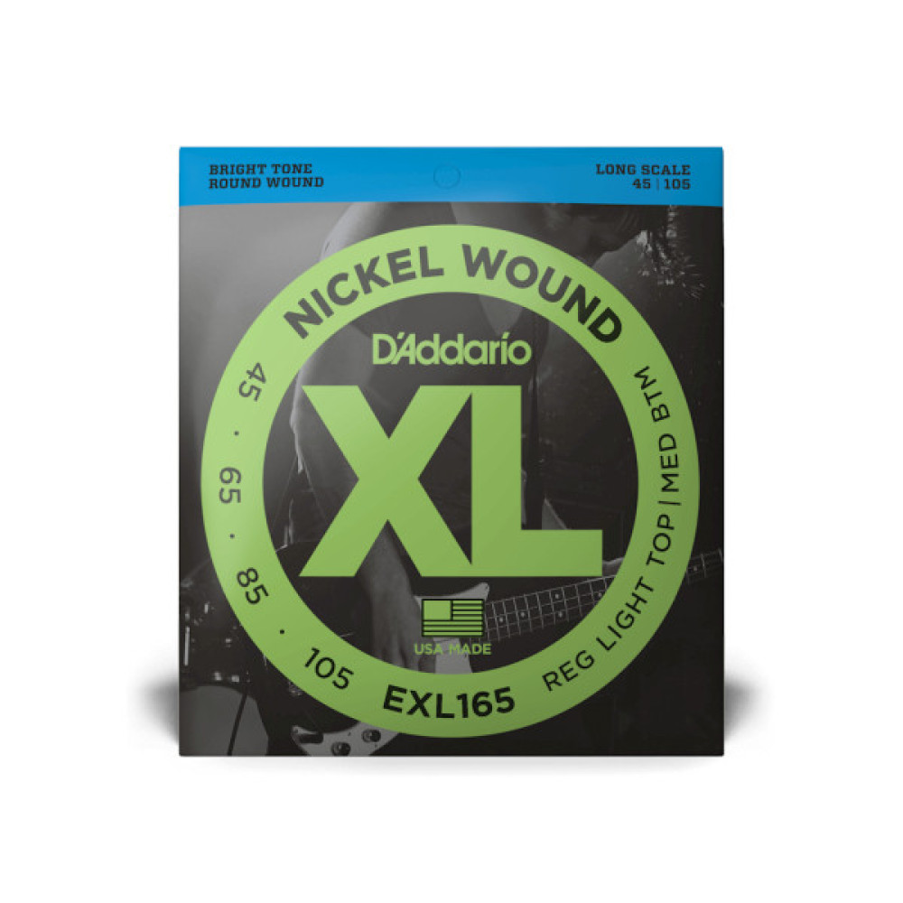 Струни для гітари D'Addario XL Nickel Wound Bass Reg Light Top / Med Bottom (45-105) (EXL165)