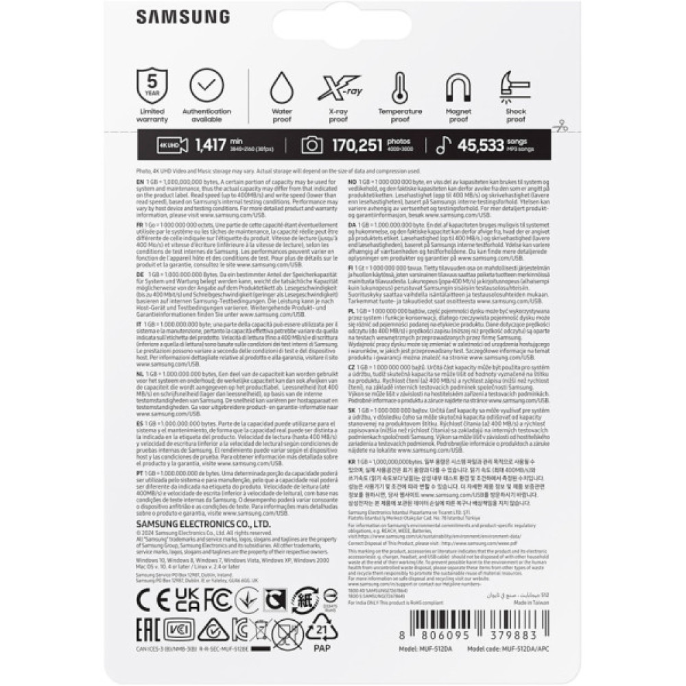 USB флеш накопичувач Samsung 512GB USB Type-C Blue USB 3.1 (MUF-512DA/APC)