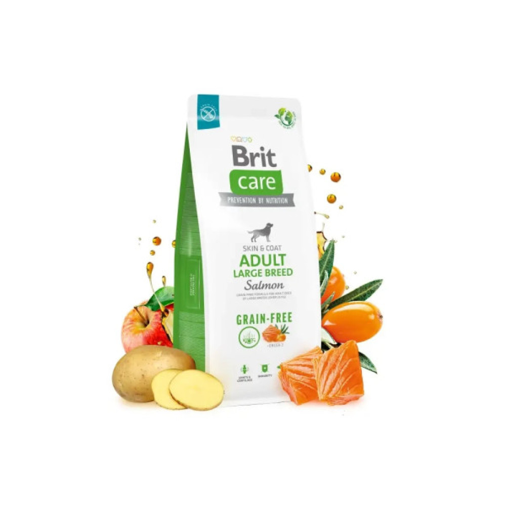 Сухий корм для собак Brit Care Dog Grain-free Adult Large Breed беззерновий з лососем 12 кг (8595602558896)