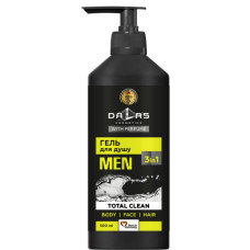 Гель для душу Dalas Cosmetics Total Clean 3 в 1 для чоловіків 500 г (4260637722652)