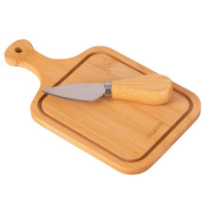 Дошка для подачі Ardesto Midori, 2 предмети, 19х11х0.8см, бамбук, нержавіюча сталь (AR0936)