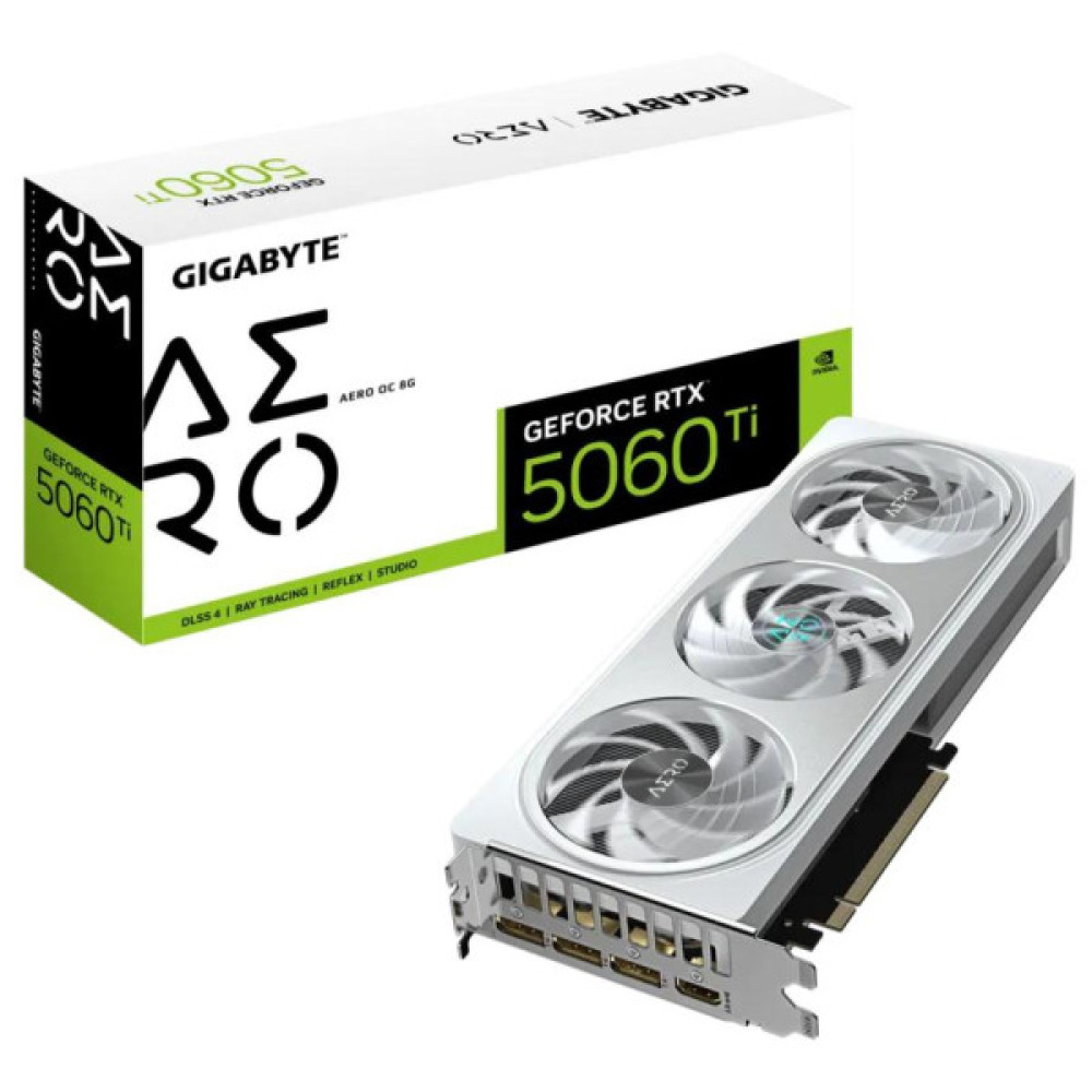 Відеокарта GIGABYTE GeForce RTX 5060 Ti 8GB GDDR7 AERO OC срібний