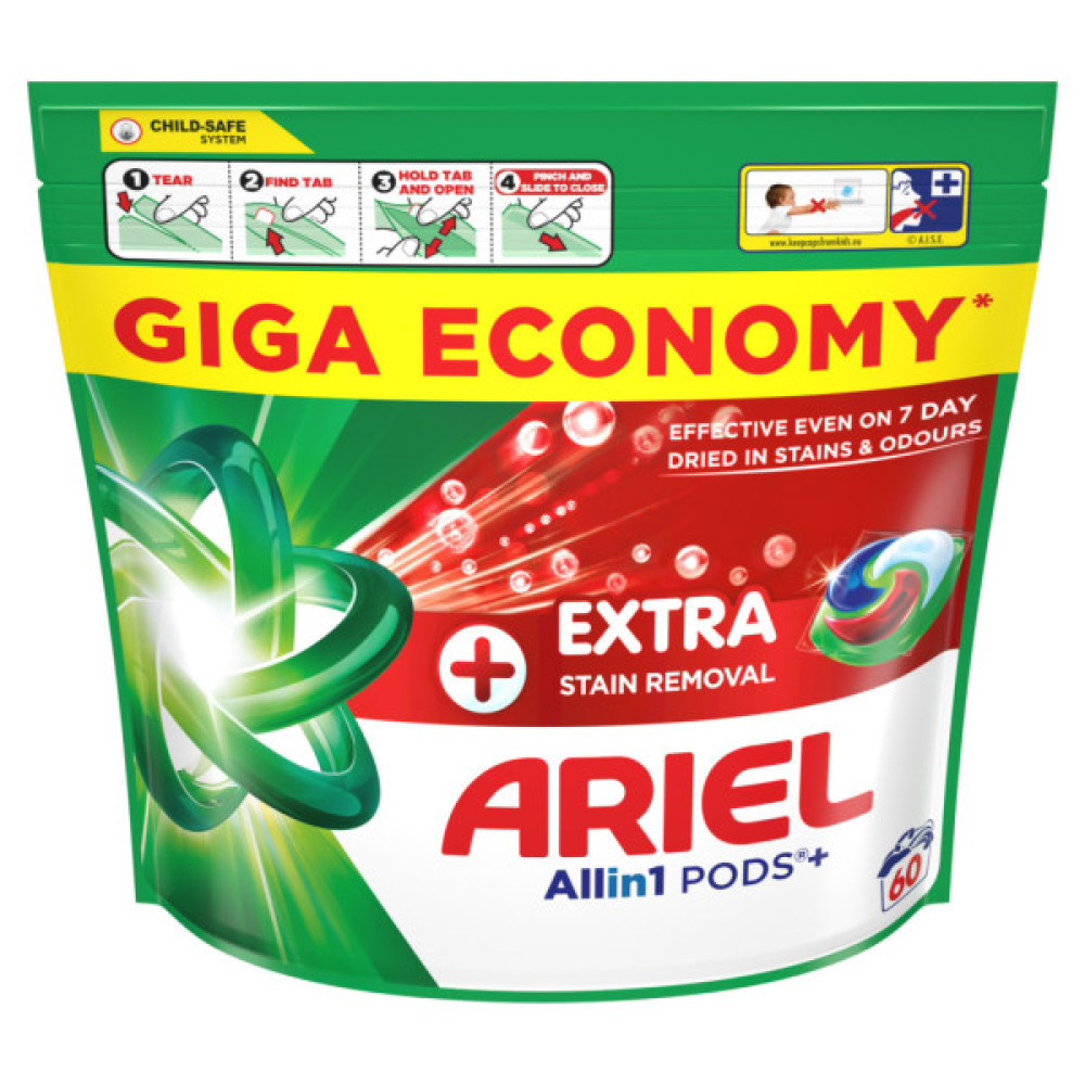 Капсули для прання Ariel Pods+ All-in-1 Extra Stain Removal Екстрасила виведення плям 60 шт. (8700216764032)