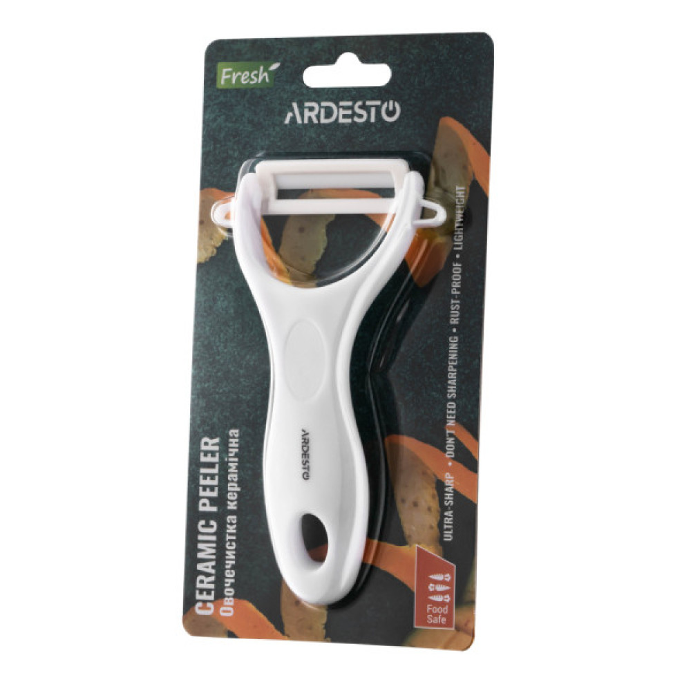 Овочечистка Ardesto Fresh, кераміка, пластик, білий (AR8340W)