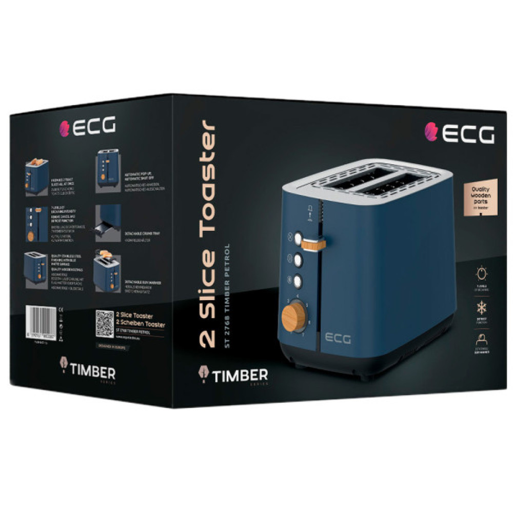 Тостер ECG ST 2768 Timber Petrol