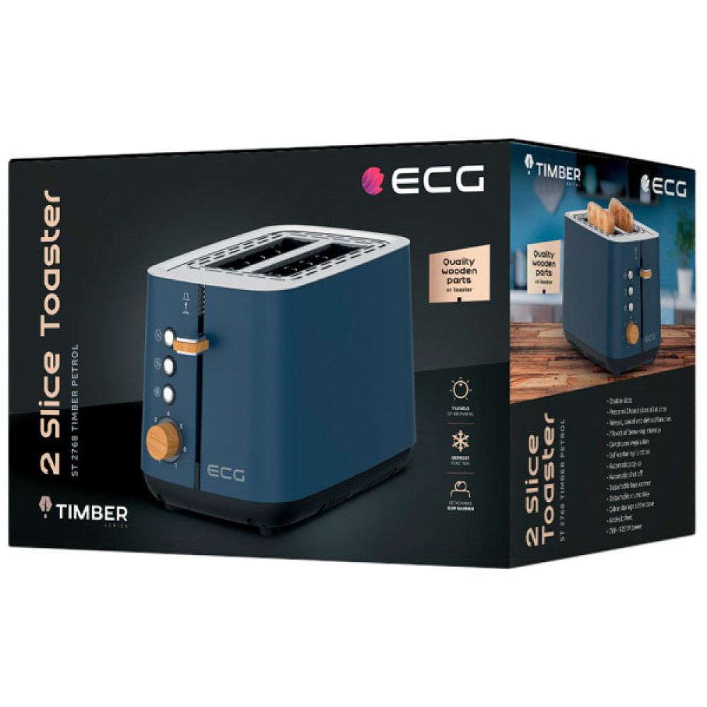 Тостер ECG ST 2768 Timber Petrol