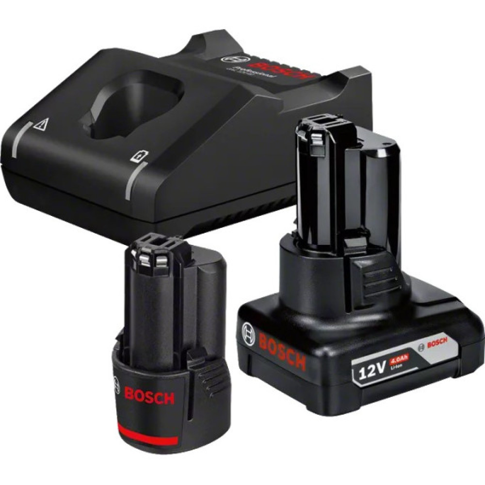 Набір акумулятора та зарядного пристрою Bosch Professional GBA, 1х18В 2А·год, 1х18В 4А·год, ЗП GAL 12V-40