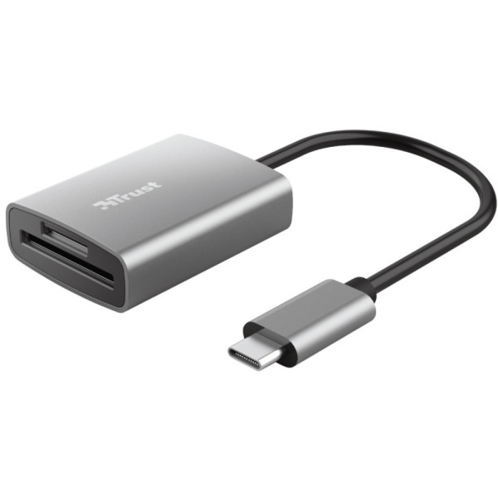 Кардрідер Trust Dalyx USB-С > SD/microSD, Алюміній, 0.08м, Сірий