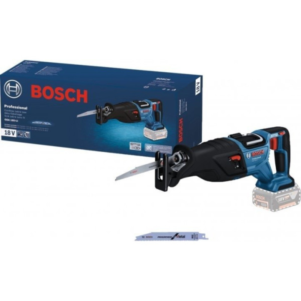 Пила шабельна акумуляторна Bosch Professional GSA 185-LI 18В пропил 230мм хід 28мм 3.2кг без АКБ та ЗП