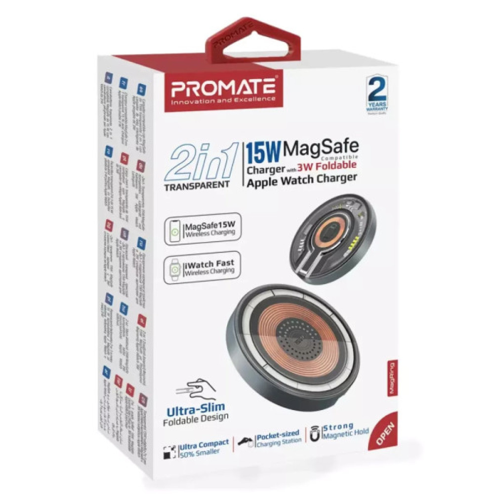 Зарядний пристрій Promate 15W wireless (magring)