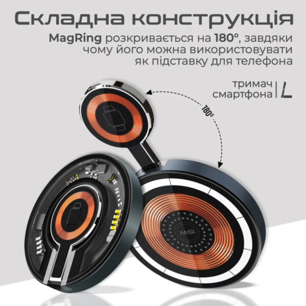 Зарядний пристрій Promate 15W wireless (magring)