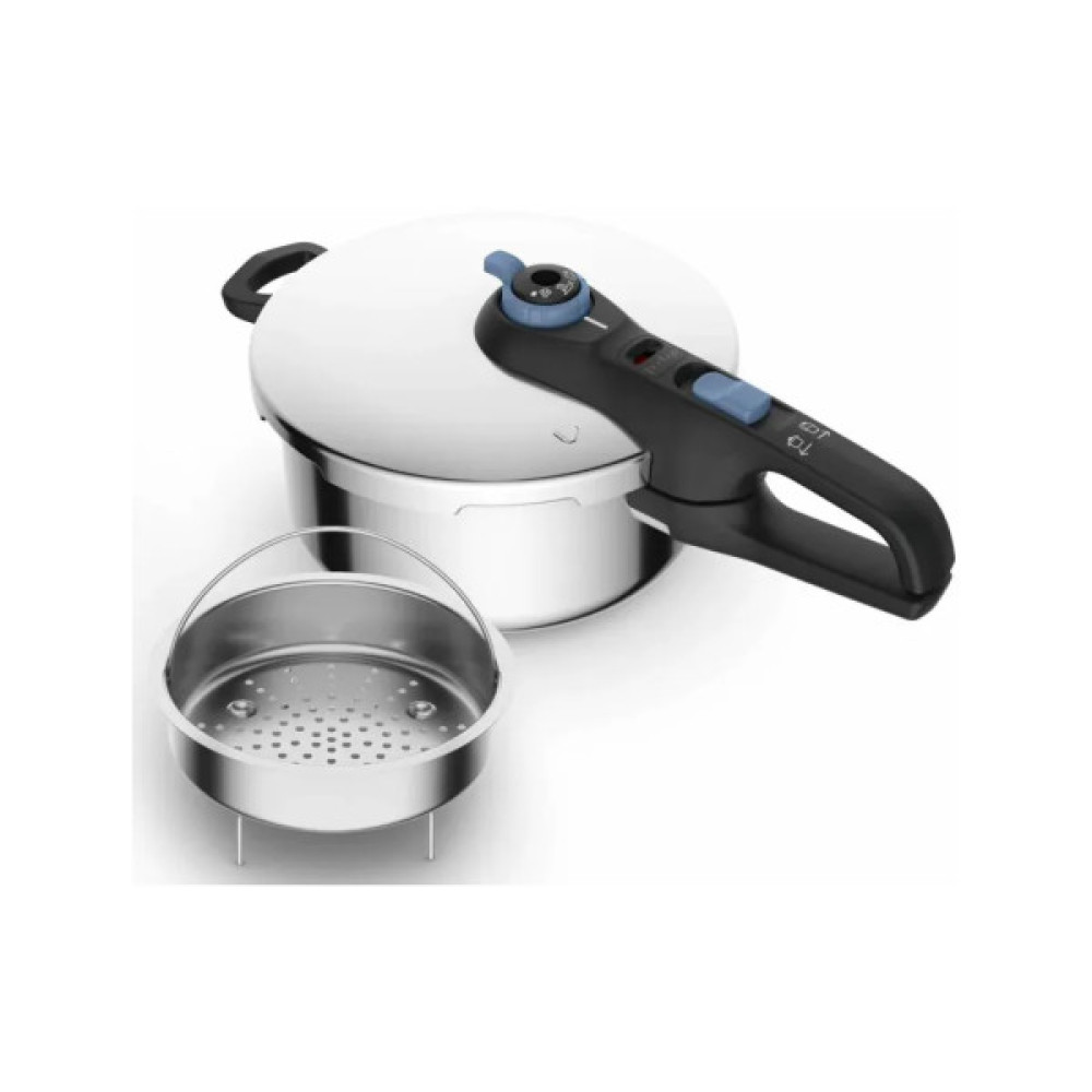 Каструля Tefal Secure Trendy, 4л, (скороварка) з паровим кошиком (P2580402)