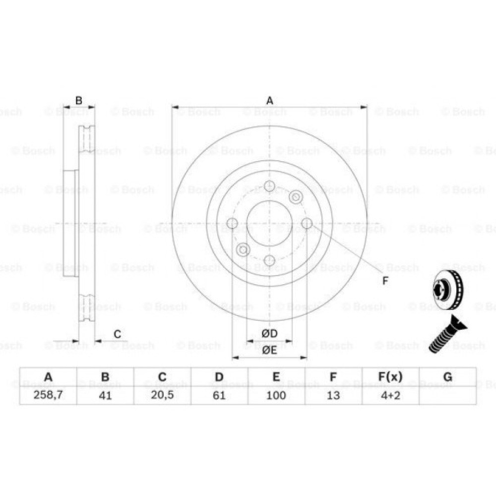 Гальмівний диск Bosch 0 986 478 124 Гальмівний диск Bosch 0 986 478 124