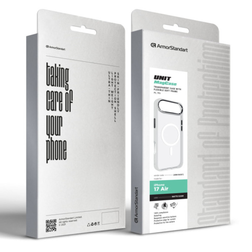 Чохол до мобільного телефона Armorstandart Unit MagCase Apple iPhone 17 Air Matte Clear (ARM86307)