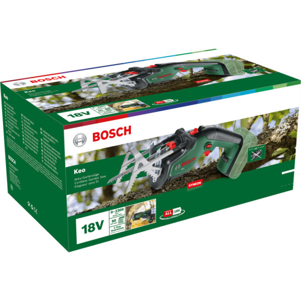 Пила шабельна акумуляторна Bosch KEO 18В пропил 80мм хід 20мм 1.4кг без АКБ і ЗП