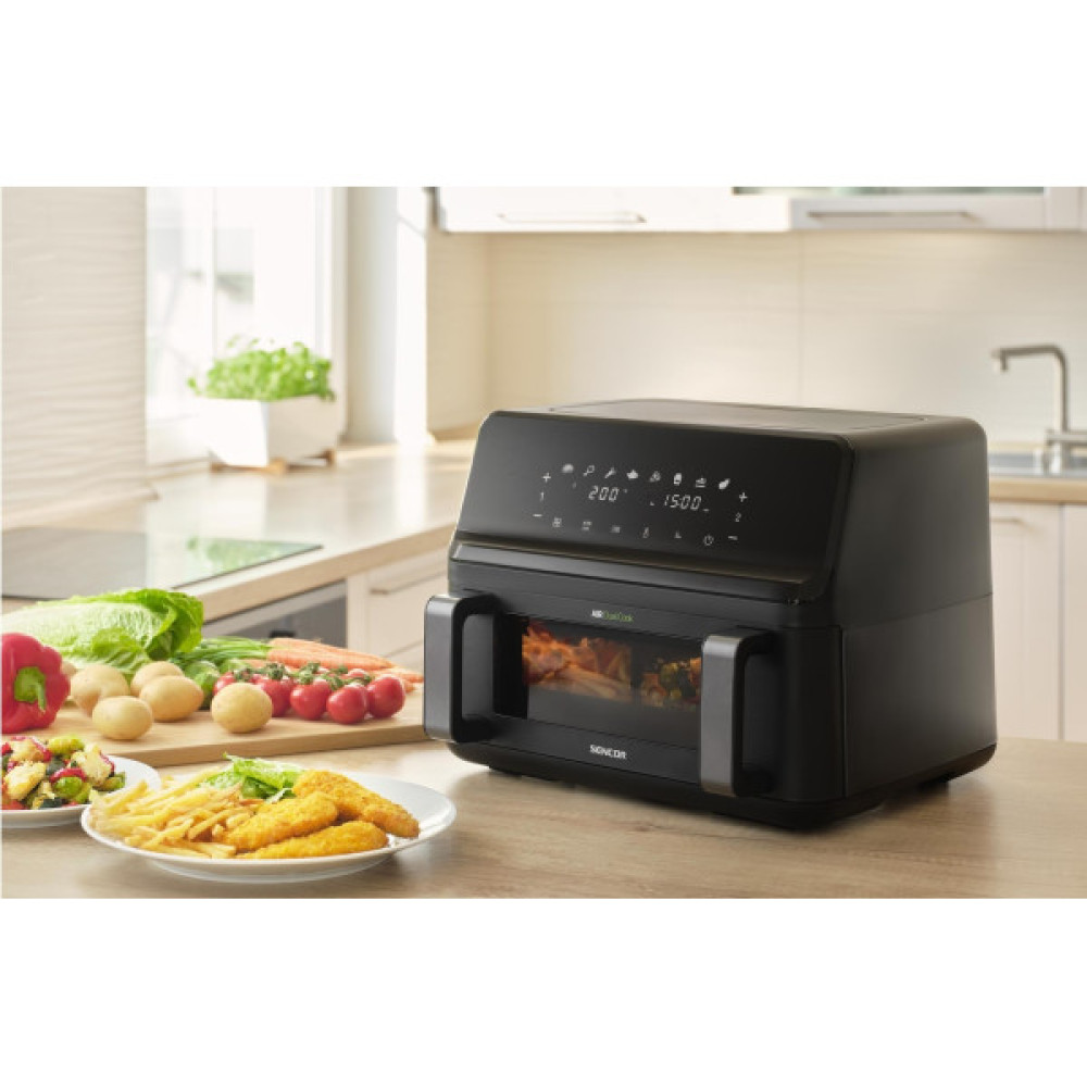 Мультипіч Sencor Dual Vita Fryer, 2700Вт, чаша-4.5+4.5л, сенсорне керув., 2 чаши, гриль, пластик, чорний