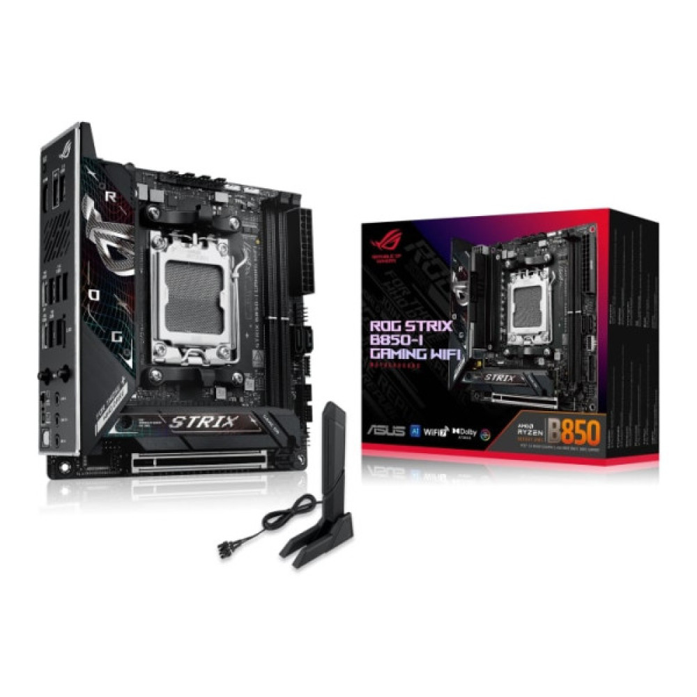 Материнcька плата ASUS ROG STRIX B850-I GAMING WIFI sAM5 B850 2xDDR5 M.2 HDMI USB Type-C Wi-Fi BT mITX
