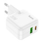 Зарядний пристрій HOCO C111A Lucky 1xUSB-C PD30W + 1xUSB QC3.0 White (6931474790866)
