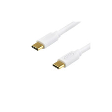 Дата кабель USB-C to USB-C 0.3m 60W 3A QC 3.0 white Atcom (AT-C03)