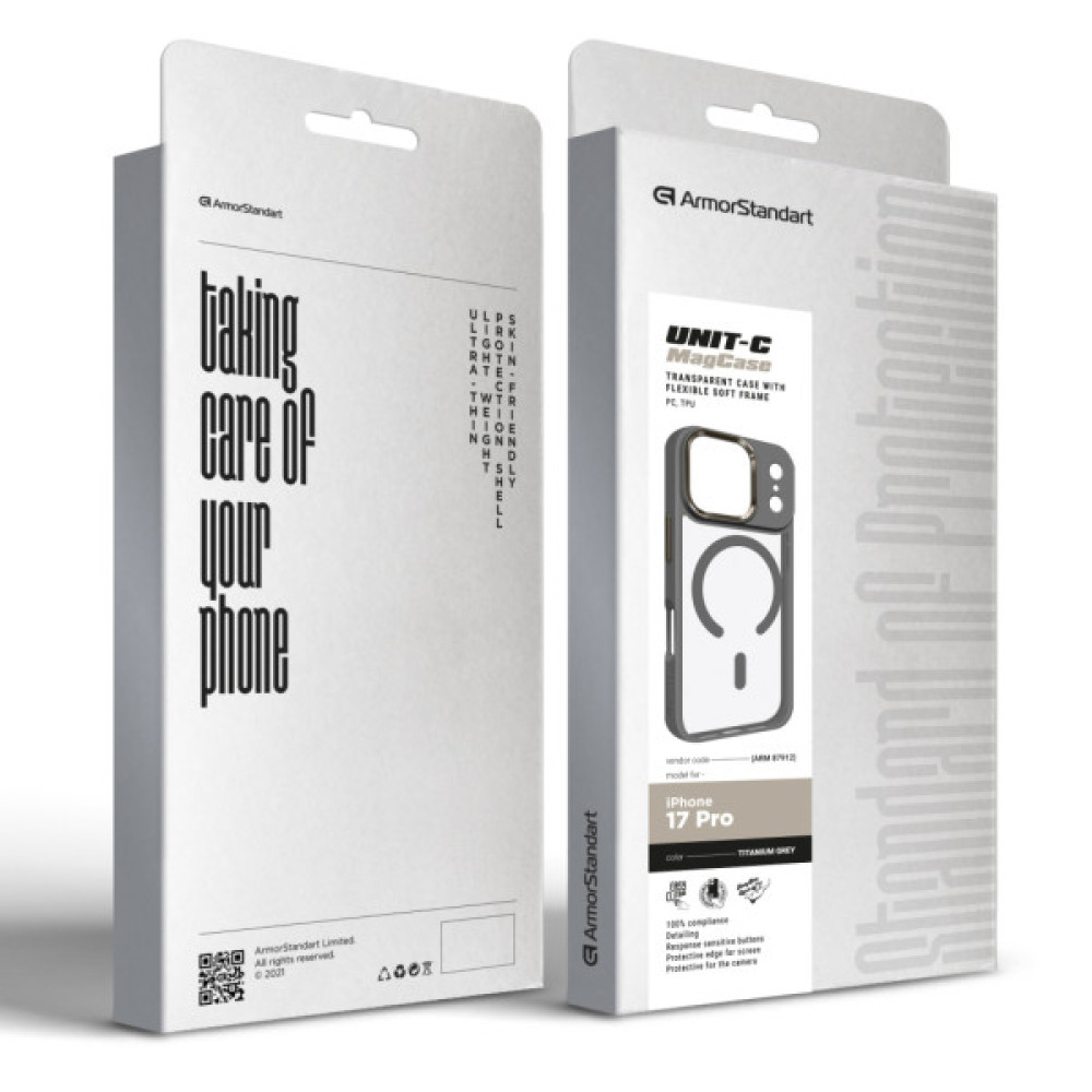 Чохол до мобільного телефона Armorstandart Unit-C MagCase Apple iPhone 17 Pro Titanium Grey (ARM87912)