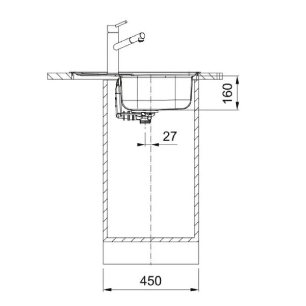 Мийка кухонна Franke Spark, нерж.сталь, прямокутник, з крилом, 620х500х160мм, чаша - 1, накладна, SKL 611-62, нерж декор