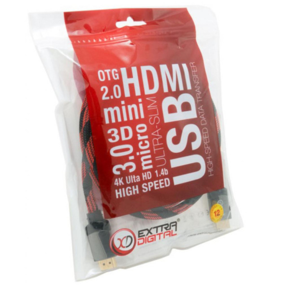 Кабель мультимедійний HDMI M to HDMI M 1.5m Extradigital (KBH1633)
