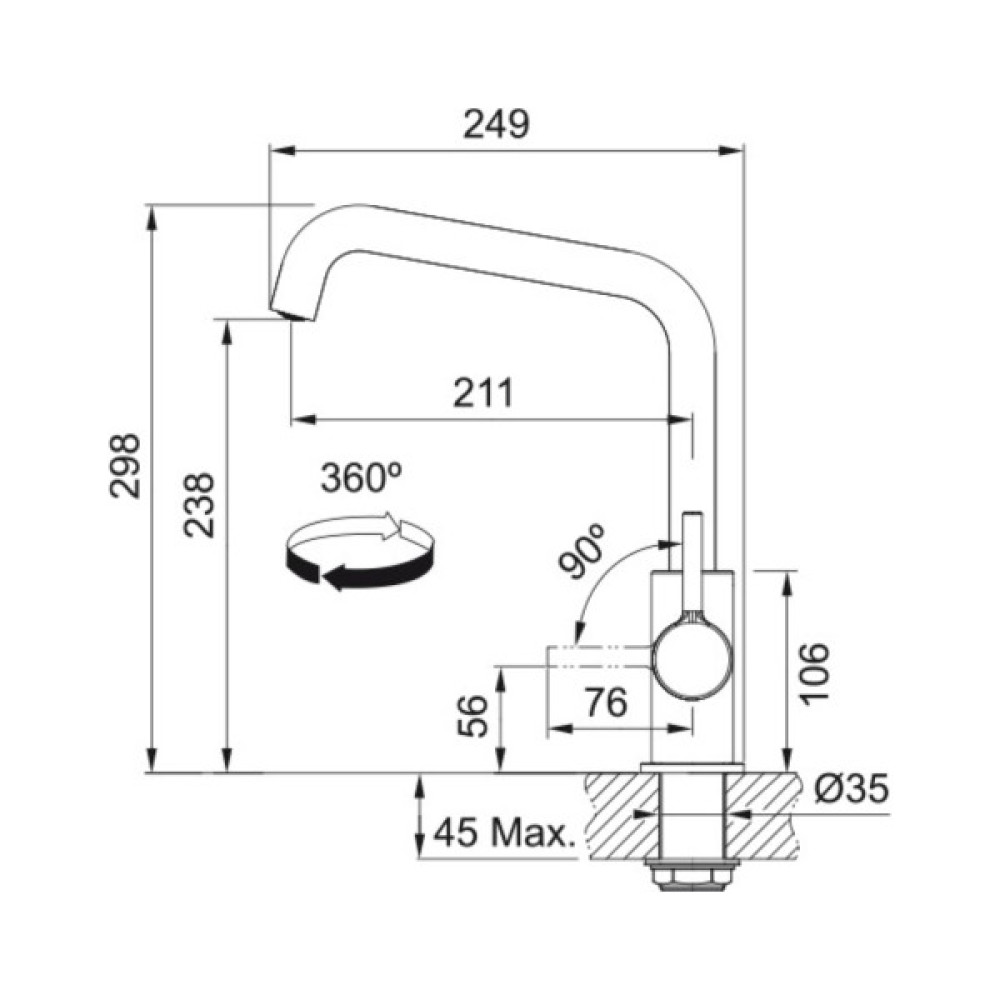 Змішувач Franke Lina U (115.0728.474)