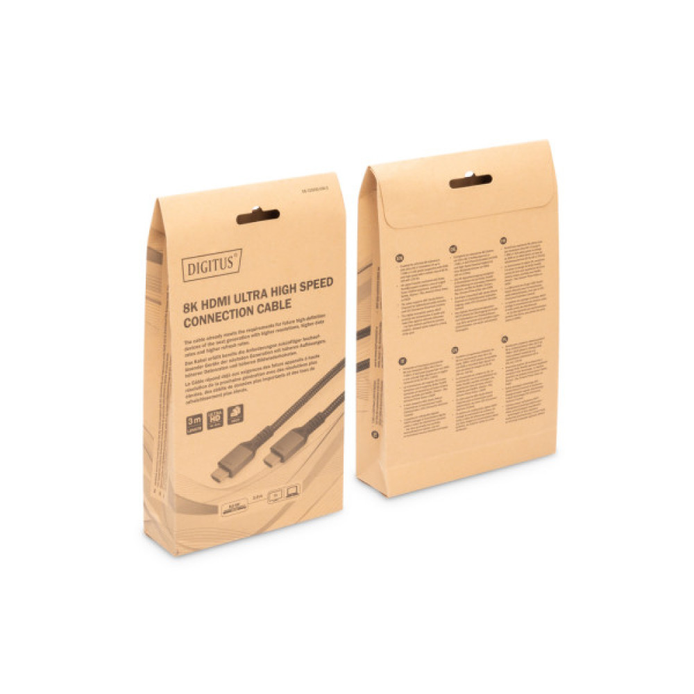 Кабель мультимедійний HDMI M to HDMI M 3.0m V2.1 8K60Hz 48Gbps black Digitus (DB-330200-030-S)