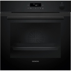 Духова шафа Siemens електрична, 71л, A+, пара, дисплей, конвекція, телескопічні напрямні, чорний