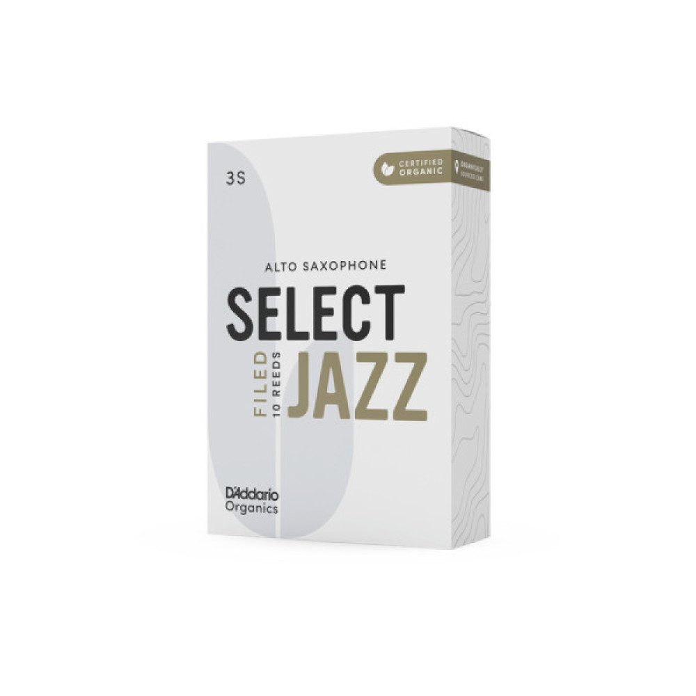 Тростина для саксофона D'Addario Organic Select Jazz - Alto Sax Filed 3S - 10 Pack (ORSF10ASX3S)