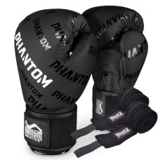 Боксерські рукавички Phantom APEX Velcro Black 12 унцій (PHBG2368-12)