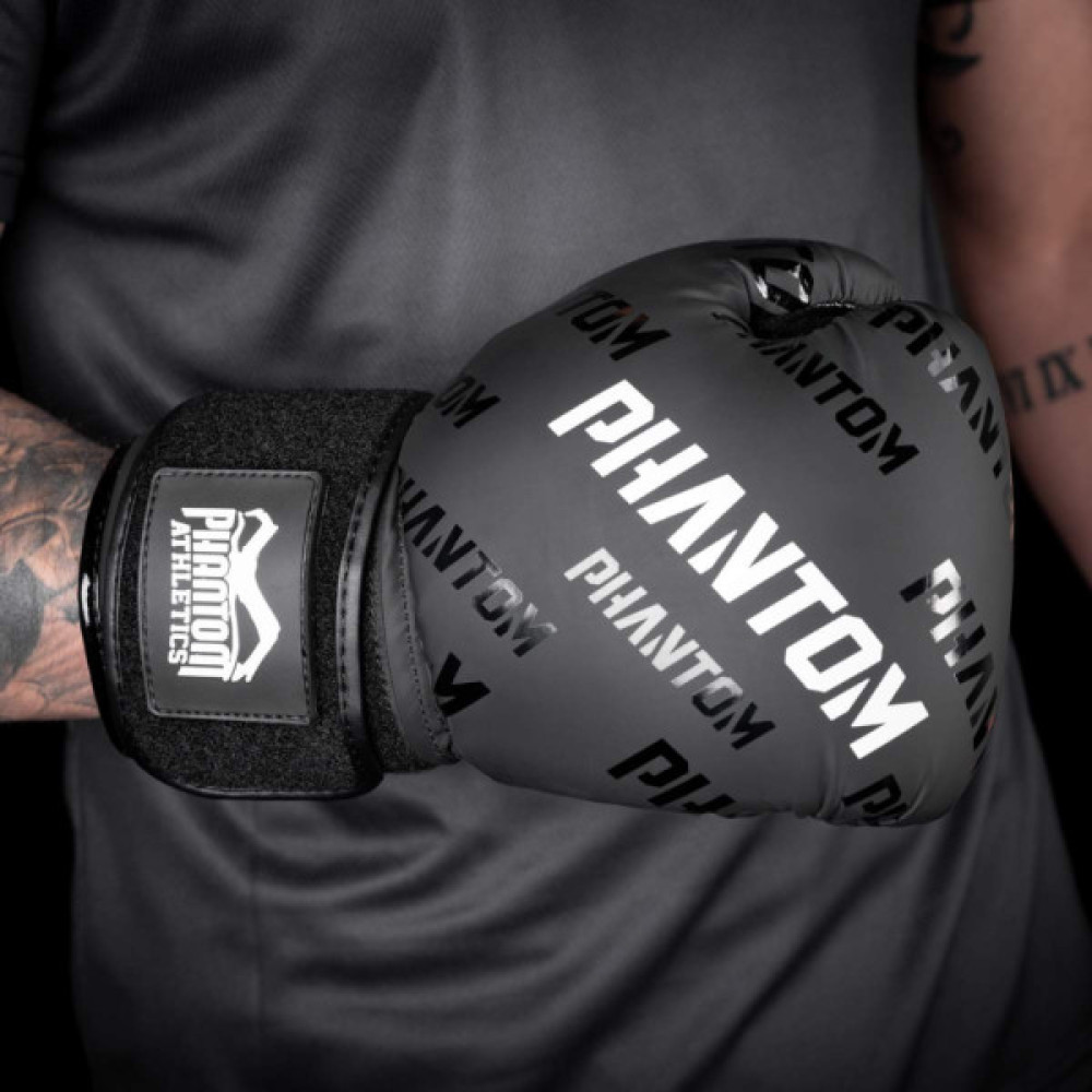 Боксерські рукавички Phantom APEX Velcro Black 12 унцій (PHBG2368-12)