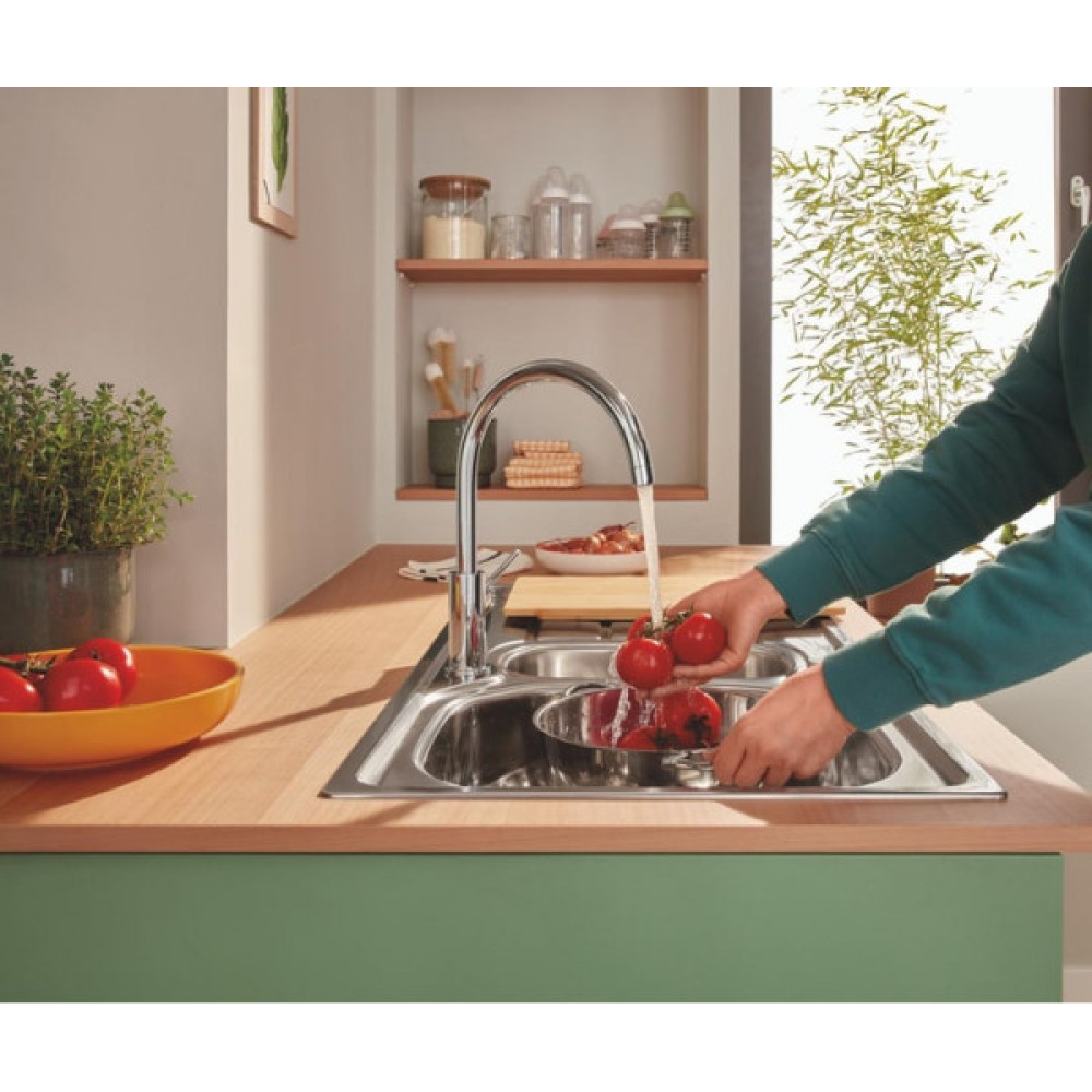 Змішувач для кухні Grohe QuickFix Start Classic, довж.виливу - 223мм, поворотний, 1важіль, хром