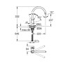 Змішувач для кухні Grohe QuickFix Start Classic, довж.виливу - 223мм, поворотний, 1важіль, хром