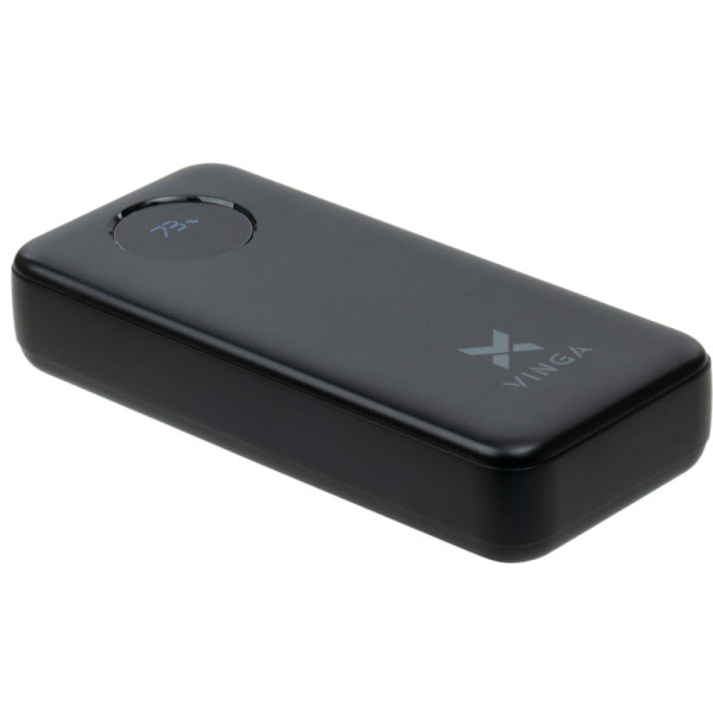 Батарея універсальна Vinga 20000 mAh 22.5W Display Black (VPBB2022)