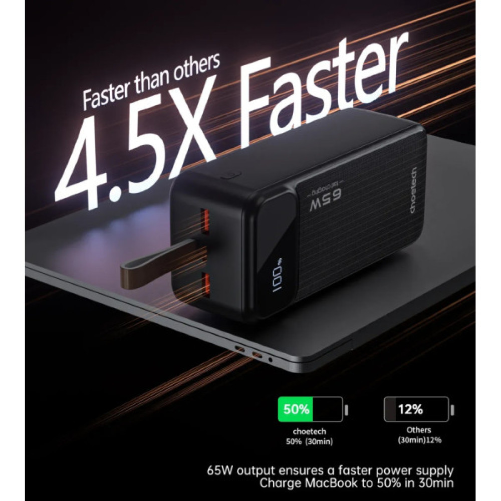 Батарея універсальна Choetech 40000mAh, PD/65W, QC, AFC (B734)