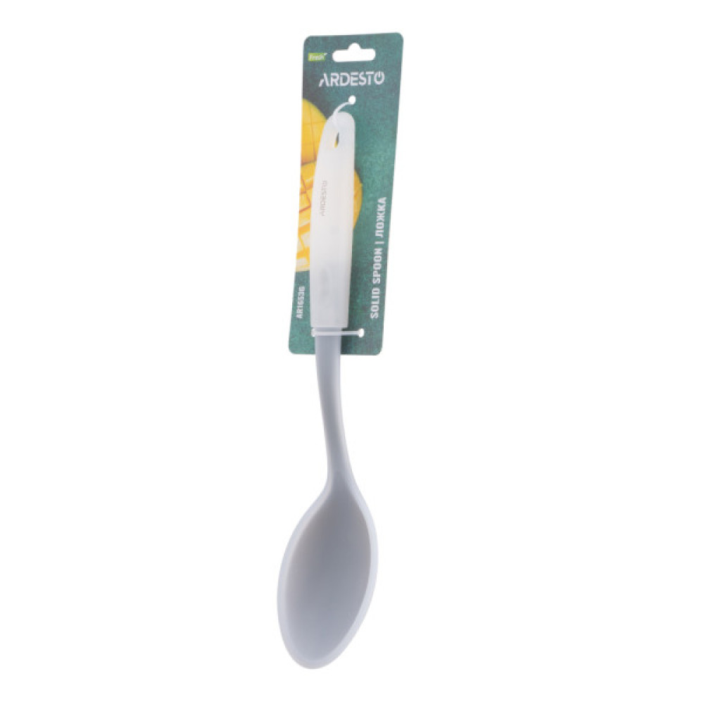 Ложка кухарська ARDESTO Fresh, 31.2см, силікон, пластик, сірий (AR1653G)