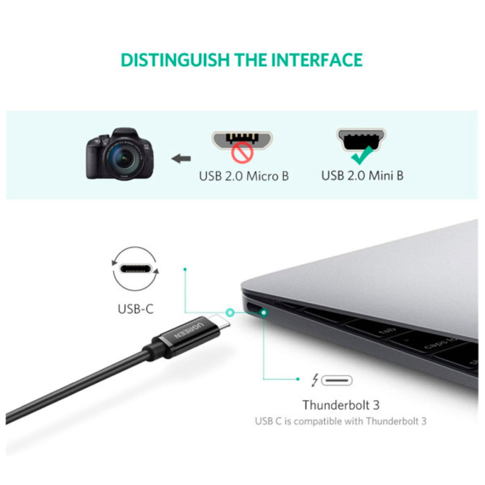Дата кабель USB-C 2.0 AM to Mini 5P 1.0m US242 black Ugreen (50445)