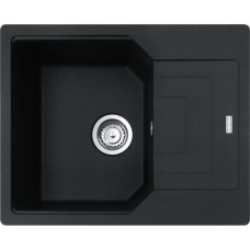 Мийка кухонна Franke Urban, фраграніт, прямокутник, з крилом, 620х500х220мм, чаша - 1, врізна, оборотна, UBG 611-62, онікс