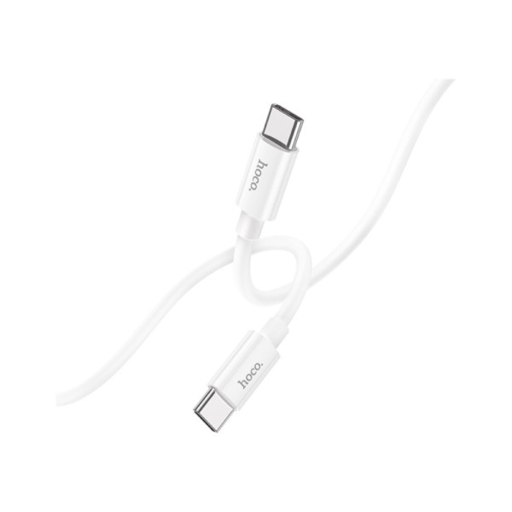 Дата кабель USB-C to USB-C 1.0m Magic silicone PD 60W X87 white HOCO (6931474783264)
