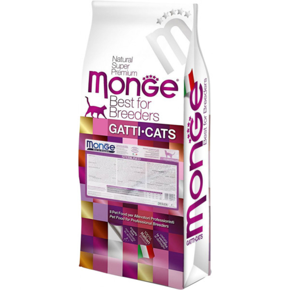Сухий корм для кішок Monge Cat Sterilised зі смаком курки та лосося 10 кг (8009470005135)