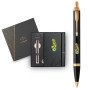 Ручка кулькова Parker IM 17 UKRAINE Black GT BP Квіти + блокнот Parker + подар.упак. GIFT24 (22032b24_T1050u)