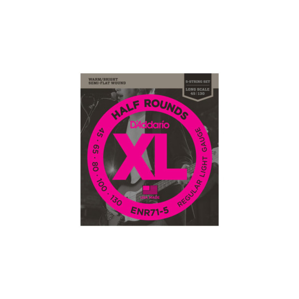 Струни для гітари D'Addario XL Nickel Half Rounds Bass 5 (45-130) (ENR71-5)
