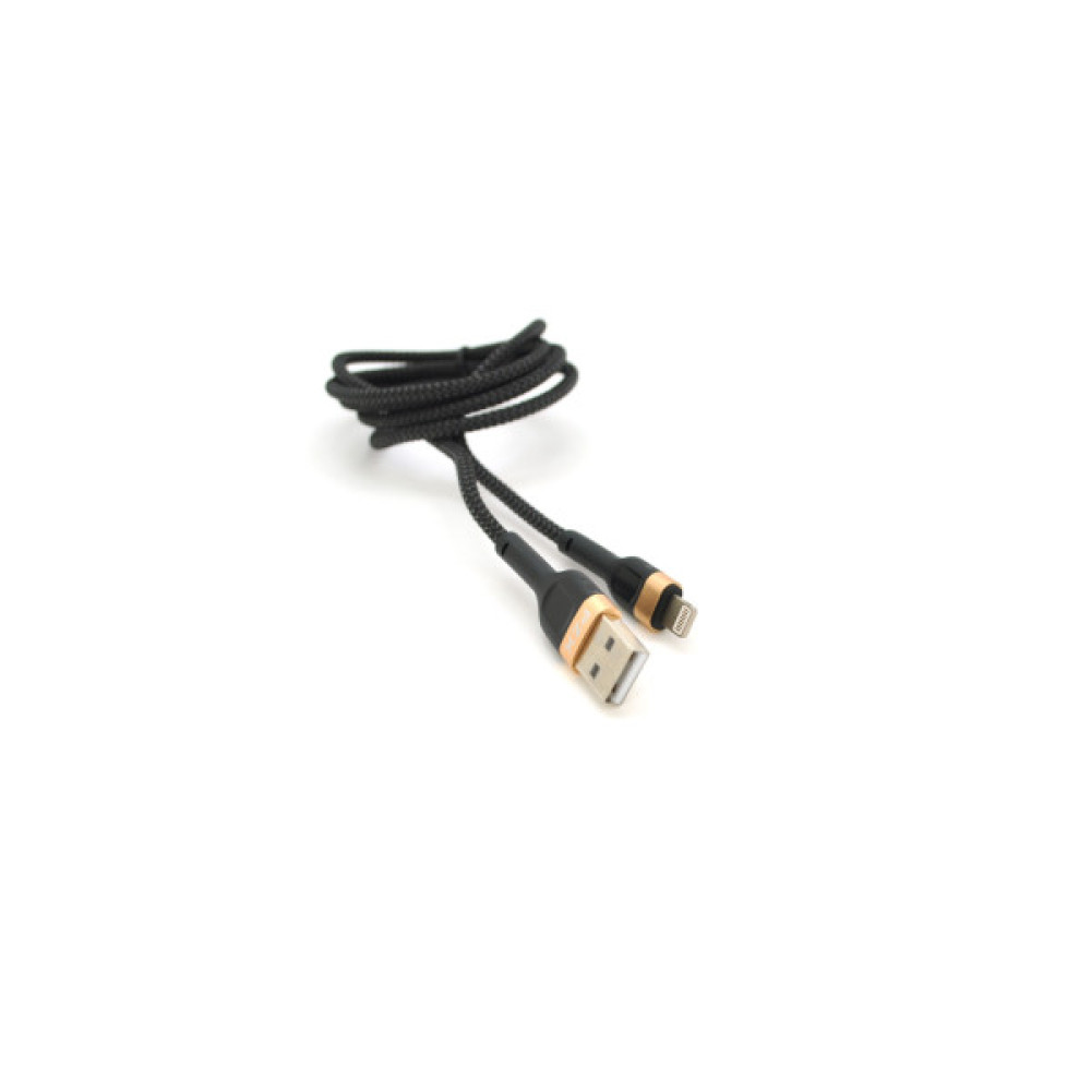 Дата кабель USB 2.0 AM to Lightning 1.0m 3.0A black gold PZX (V-165)