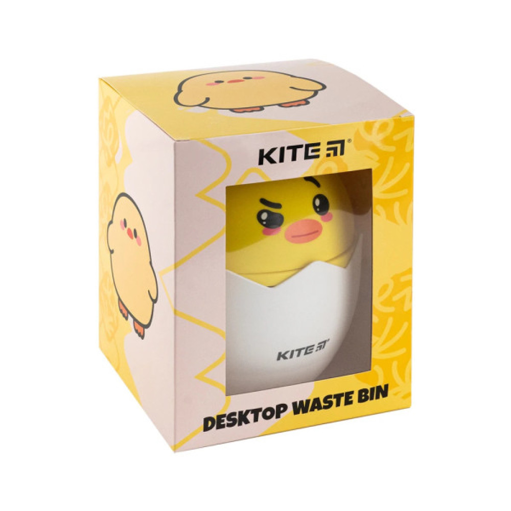 Кошик для паперів Kite Настільний контейнер для сміття, жовтий (K24-009-3)