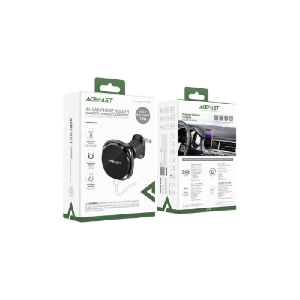Універсальний автотримач Acefast D31 Magnetic wireless charging (6974316283218)