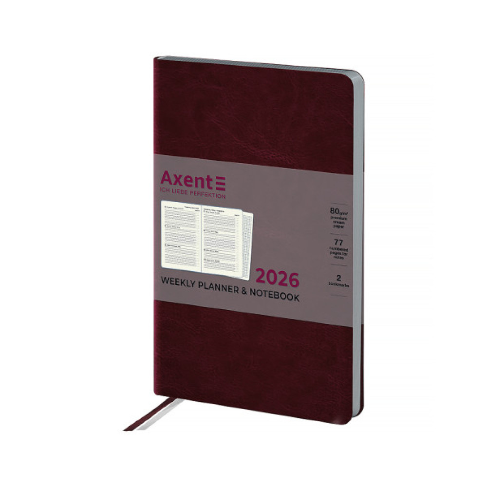 Тижневик Axent датований 2026 Partner City Soft 125х195, коричневий (8521-26-05-A)