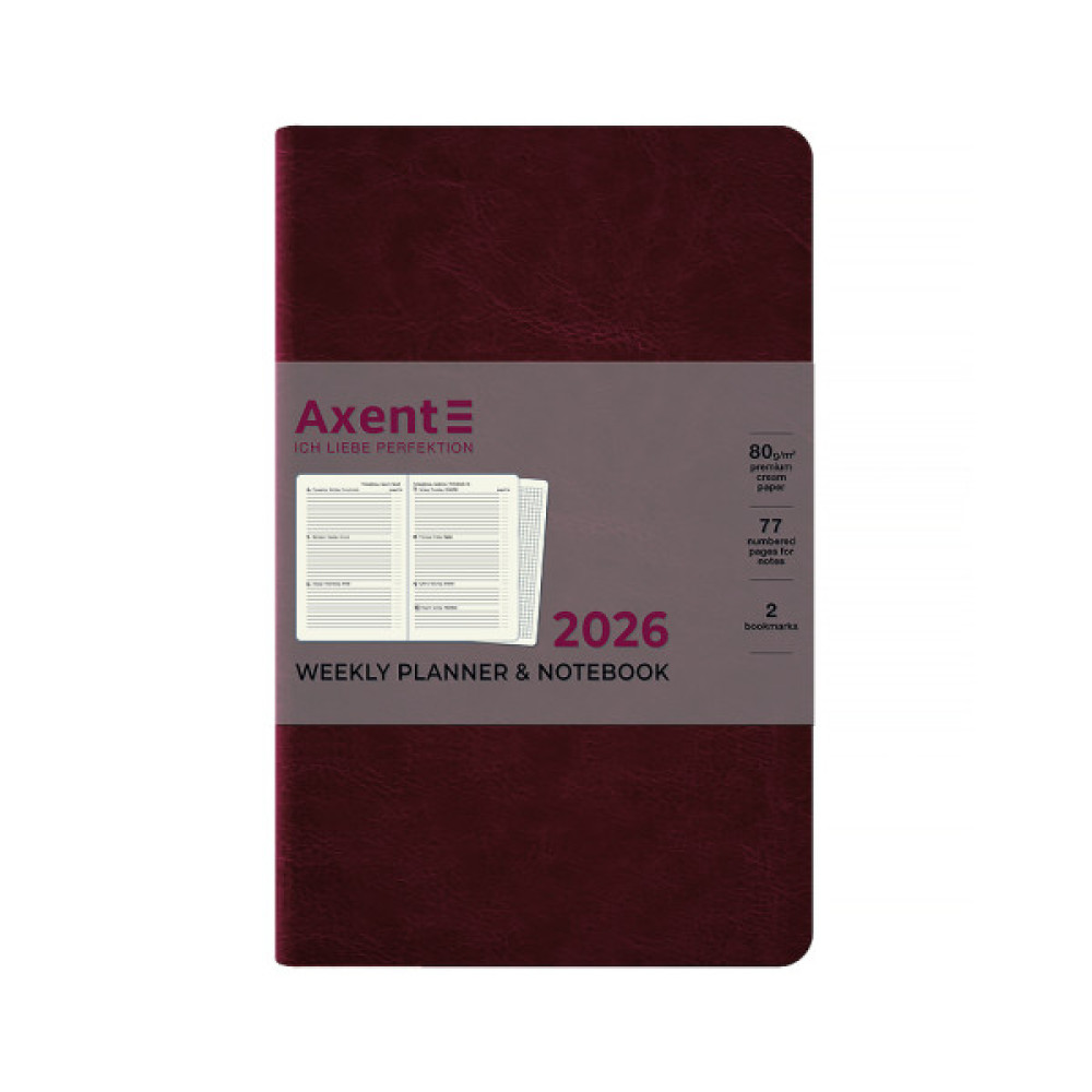 Тижневик Axent датований 2026 Partner City Soft 125х195, коричневий (8521-26-05-A)